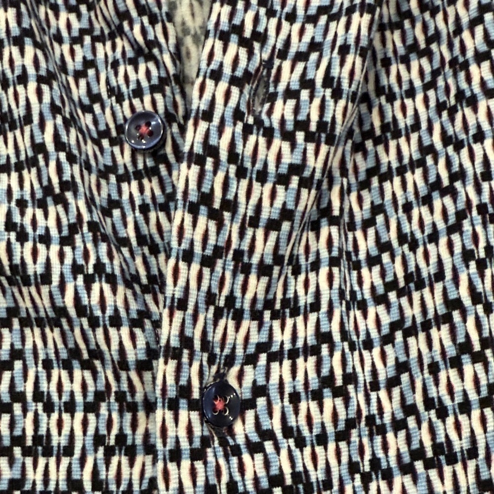 7 Downie St coutre London blue and White Button-Up Shirt sz m - Picture 4 of 6